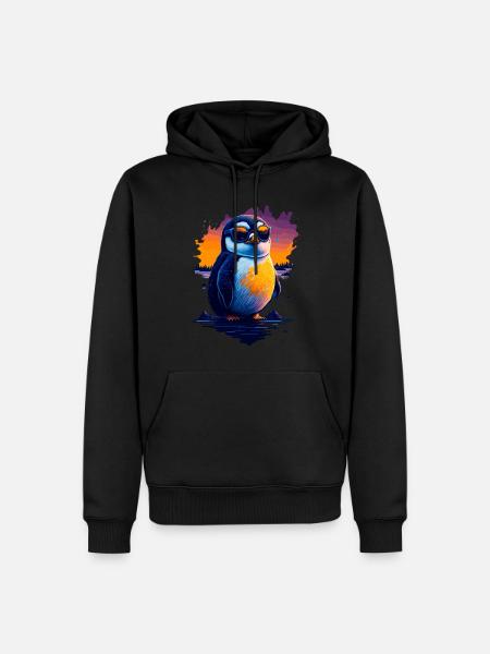 Pingouin mignon - Sweat à capuche Premium bio Homme - noir