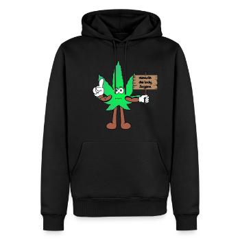 Der Bloom - Weed Cannabis Stoned Hanf Marihuana - Männer Premium Bio Hoodie - Schwarz - Vorne - Nico (187cm)