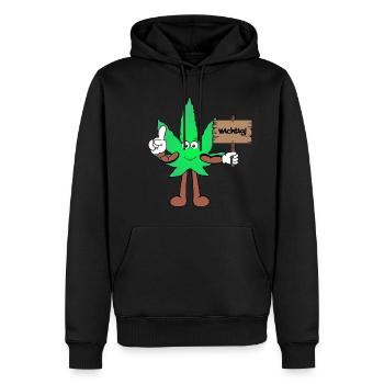 Der Bloom - Weed Cannabis Stoned Hanf Marihuana - Männer Premium Bio Hoodie - Schwarz - Vorne - Nico (187cm)