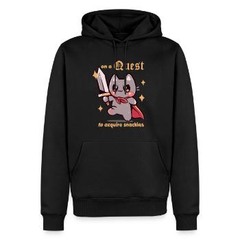 En quête de collations - Sweat à capuche Premium bio Homme - noir - Devant - Nico (187cm)