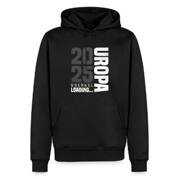 Uropa 2025 Loading - Urenkel - Männer Premium Bio Hoodie - Schwarz - Vorne - Nico (187cm)