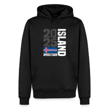 Island Angeltour 2025 - Männer Premium Bio Hoodie - Schwarz - Vorne - Nico (187cm)