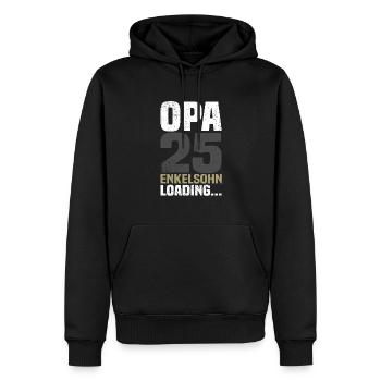 Opa Laoding 2025 - Enkelsohn - Männer Premium Bio Hoodie - Schwarz - Vorne - Nico (187cm)