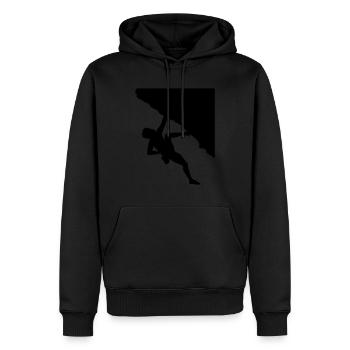 escalade sportive - Sweat à capuche Premium bio Homme - noir - Devant - Nico (187cm)