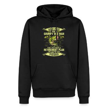 Walk away I am a grumpy old man ! - Men’s Premium Organic Hoodie - black - Front - Nico (187cm)