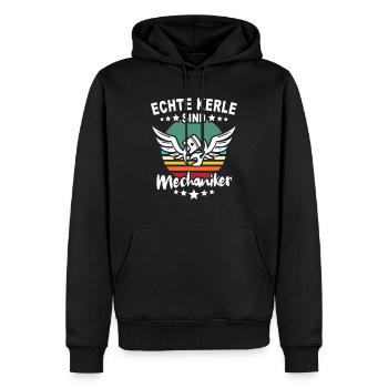 Mechaniker Automechaniker KFZ Mechaniker - Männer Premium Bio Hoodie - Schwarz - Vorne - Nico (187cm)