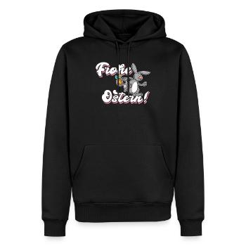 Frohe Ostern Geschenk Osterhase - Männer Premium Bio Hoodie - Schwarz - Vorne - Nico (187cm)