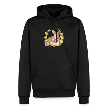 Lapin de Pâques Joyeuses Pâques - Sweat à capuche Premium bio Homme - noir - Devant - Nico (187cm)