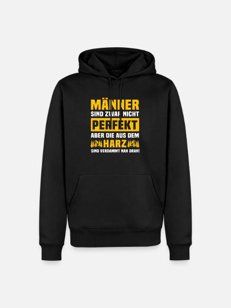 Harz Männer Harzer Mann - Männer Premium Bio Hoodie - Schwarz