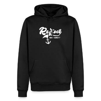 Rostock Sprüche Rostocker - Männer Premium Bio Hoodie - Schwarz - Vorne - Nico (187cm)