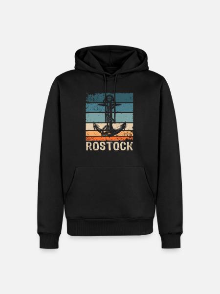 Rostock Sprüche Rostocker - Männer Premium Bio Hoodie - Schwarz