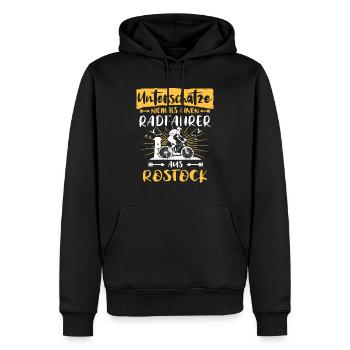 Rostock Fahrrad Rostocker Radfahrer - Männer Premium Bio Hoodie - Schwarz - Vorne - Nico (187cm)