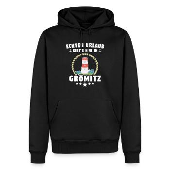 Grömitz Ostsee Grömitzer Sprüche - Männer Premium Bio Hoodie - Schwarz - Vorne - Nico (187cm)