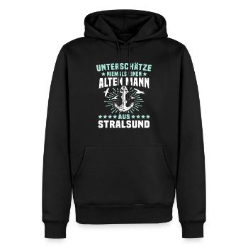 Stralsund Souvenir Ostsee - Männer Premium Bio Hoodie - Schwarz - Vorne - Nico (187cm)