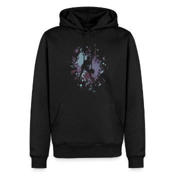Tennis Wait Color Splash - Männer Premium Bio Hoodie - Schwarz - Vorne - Nico (187cm)