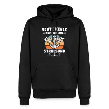 Stralsund Souvenir Ostsee Urlaub - Männer Premium Bio Hoodie - Schwarz - Vorne - Nico (187cm)