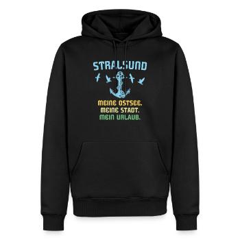 Urlaub Stralsund Ostsee - Männer Premium Bio Hoodie - Schwarz - Vorne - Nico (187cm)