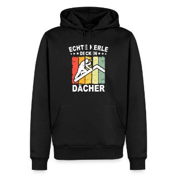 Dachdecker Dachspengler Dachdecken Dachklempner - Männer Premium Bio Hoodie - Schwarz - Vorne - Nico (187cm)