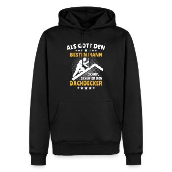 Dachdecker Dachspengler Dachdecken Dachklempner - Männer Premium Bio Hoodie - Schwarz - Vorne - Nico (187cm)