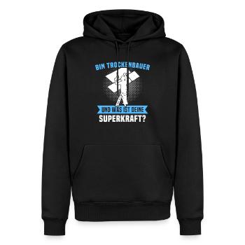 Trockenbauer Trockenbaumonteur Trockenbau - Männer Premium Bio Hoodie - Schwarz - Vorne - Nico (187cm)