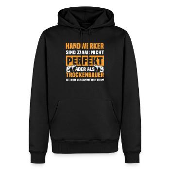 Trockenbauer Trockenbaumonteur Trockenbau - Männer Premium Bio Hoodie - Schwarz - Vorne - Nico (187cm)