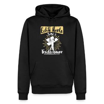 Trockenbauer Trockenbaumonteur Trockenbau - Männer Premium Bio Hoodie - Schwarz - Vorne - Nico (187cm)