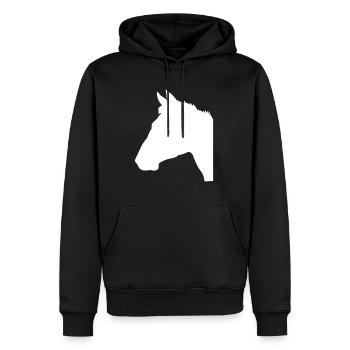tête de cheval - Sweat à capuche Premium bio Homme - noir - Devant - Nico (187cm)