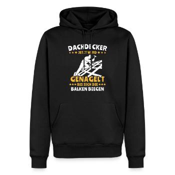 Dachdecker Dachspengler Dachdecken Dachklempner - Männer Premium Bio Hoodie - Schwarz - Vorne - Nico (187cm)