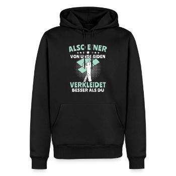 Trockenbaumonteur Sprüche Trockenbauer Geschenk - Männer Premium Bio Hoodie - Schwarz - Vorne - Nico (187cm)