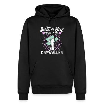 Trockenbaumonteur Trockenbau Trockenbauer - Männer Premium Bio Hoodie - Schwarz - Vorne - Nico (187cm)