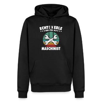 Maschinist Maschinenführer Feuerwehrmann - Männer Premium Bio Hoodie - Schwarz - Vorne - Nico (187cm)