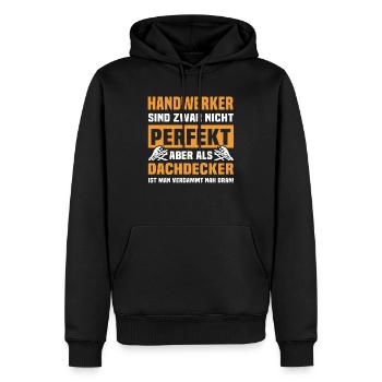 Dachdecker Sprüche Dachdecken - Männer Premium Bio Hoodie - Schwarz - Vorne - Nico (187cm)