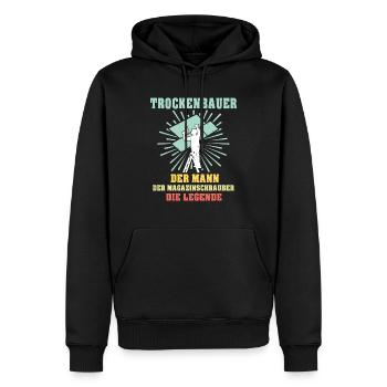 Trockenbauer Sprüche Trockenbau - Männer Premium Bio Hoodie - Schwarz - Vorne - Nico (187cm)