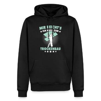 Trockenbauer Sprüche Trockenbau - Männer Premium Bio Hoodie - Schwarz - Vorne - Nico (187cm)
