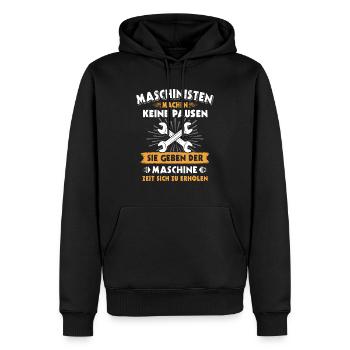 Maschinist Maschinenführer Feuerwehrmann - Männer Premium Bio Hoodie - Schwarz - Vorne - Nico (187cm)
