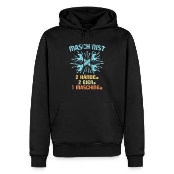 Maschinist Maschinenführer Feuerwehrmann - Männer Premium Bio Hoodie - Schwarz - Vorne - Nico (187cm)
