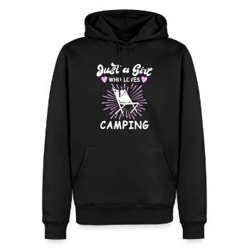 Camping Campingplatz Campen - Sweat à capuche Premium bio Homme - noir - Devant - Nico (187cm)
