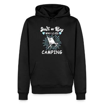 Camping Campingplatz Campen - Sweat à capuche Premium bio Homme - noir - Devant - Nico (187cm)