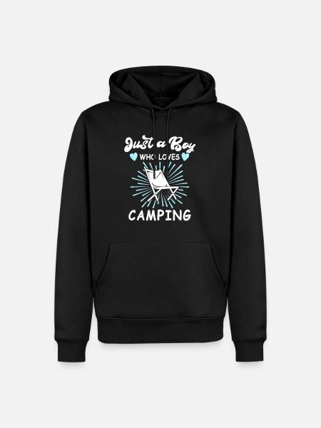 Camping Campingplatz Campen - Männer Premium Bio Hoodie - Schwarz