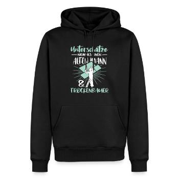 Trockenbauer Trockenbau Trockenbaumonteur - Männer Premium Bio Hoodie - Schwarz - Vorne - Nico (187cm)