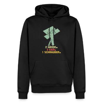 Trockenbauer Trockenbau Trockenbaumonteur - Männer Premium Bio Hoodie - Schwarz - Vorne - Nico (187cm)