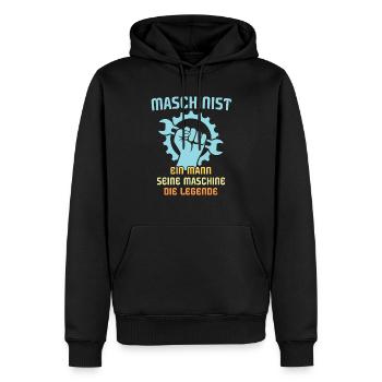 Maschinist Maschinenführer Feuerwehrmann - Männer Premium Bio Hoodie - Schwarz - Vorne - Nico (187cm)