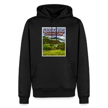 CAIRNGORMS NATIONAL PARK - SCOTLAND UNITED KINGDOM - Men’s Premium Organic Hoodie - black - Front - Nico (187cm)