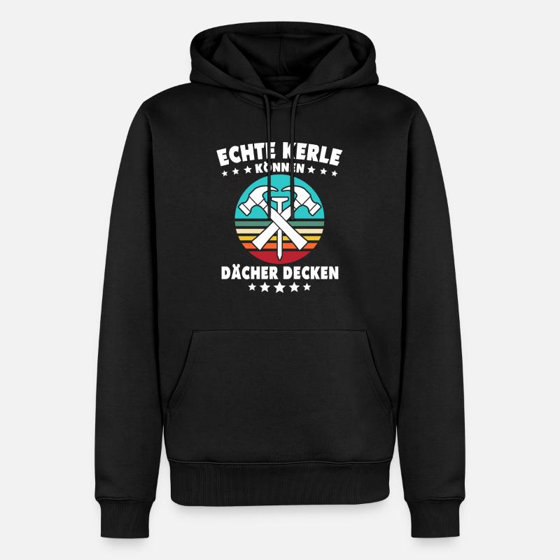 Dachdecker Dächer Decken Dachdecken - Männer Premium Bio Hoodie - Schwarz