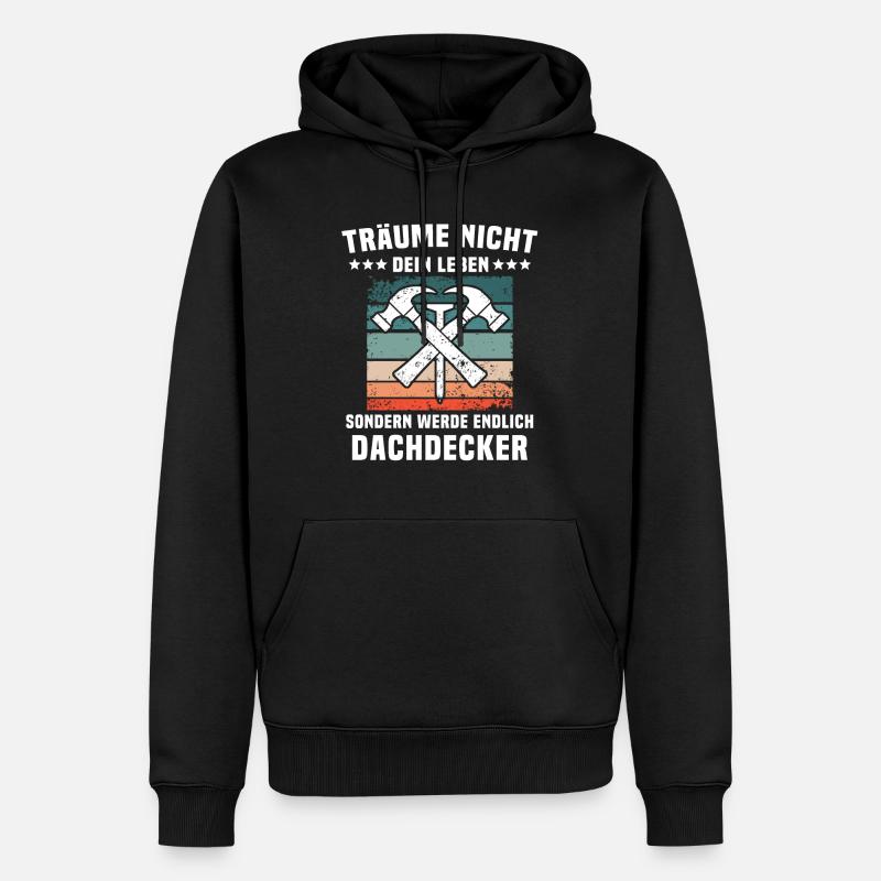 Dachdecker Dächer Decken Dachdecken - Männer Premium Bio Hoodie - Schwarz