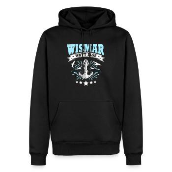 Wismar Sprüche Ostsee Wismarer - Männer Premium Bio Hoodie - Schwarz - Vorne - Nico (187cm)