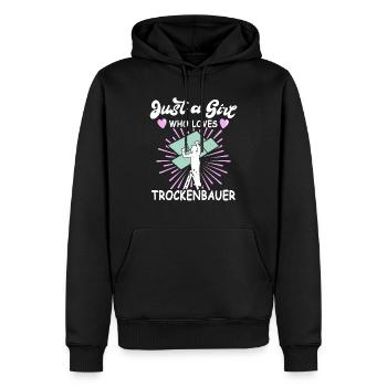 Trockenbauer Trockenbaumonteur Trockenbau - Männer Premium Bio Hoodie - Schwarz - Vorne - Nico (187cm)