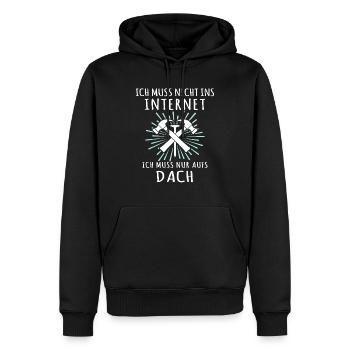 Dachdecker Sprüche Dachdecken - Männer Premium Bio Hoodie - Schwarz - Vorne - Nico (187cm)