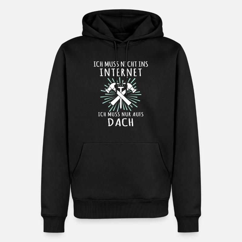 Dachdecker Sprüche Dachdecken - Männer Premium Bio Hoodie - Schwarz