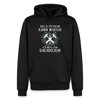 Dachdecker Sprüche Dachdecken - Männer Premium Bio Hoodie - Schwarz - Vorne - Nico (187cm)